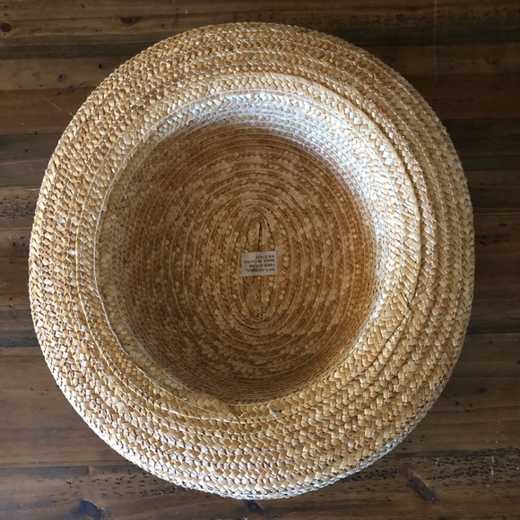 Vintage floral boat straw hat - Picture 6 of 7